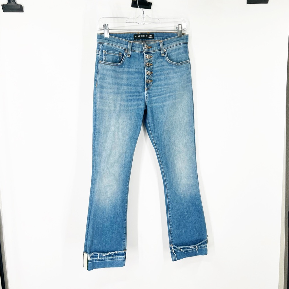 Veronica Beard Carolyn High Rise Baby Boot Jeans in Pacific Blue